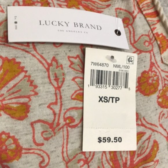 Lucky Brand Woodblock Print Tank Top. XS,M,L,XL - Picture 8 of 13